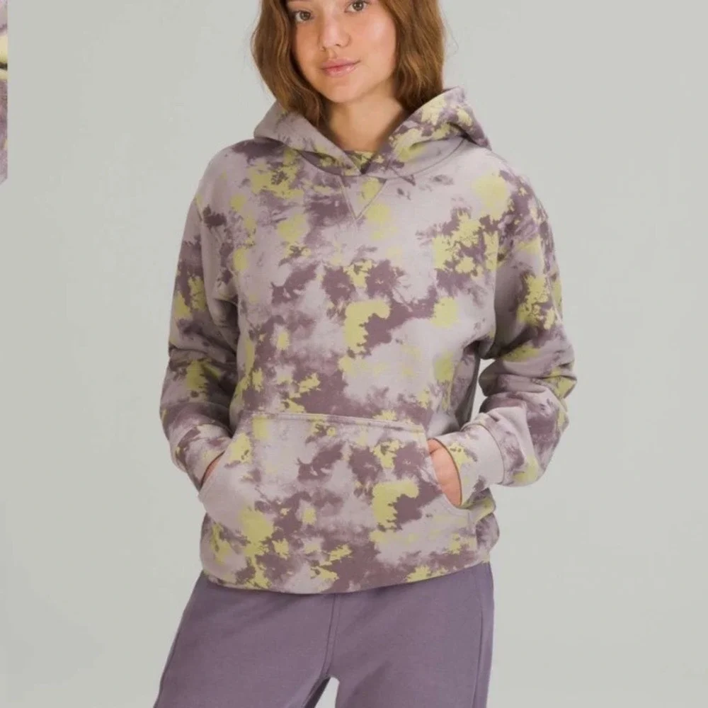 LULULEMON All Yours Hoodie Orbital Tie Dye‎ Mauve Grey Multi Size 12